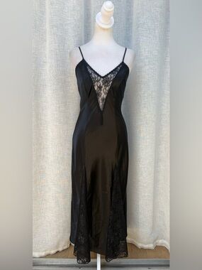 Fredericks of Hollywood floral lace maxi black lingerie dress